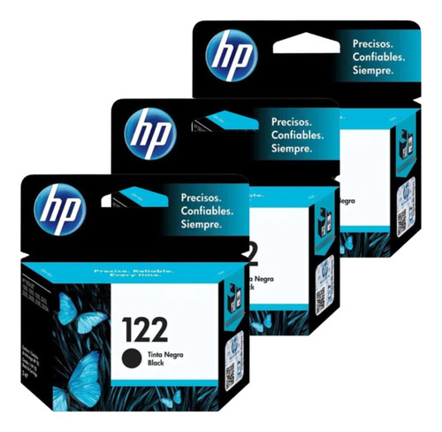 Pack X3 Cartuchos De Tinta Originales Hp 122 Negro Mayorista