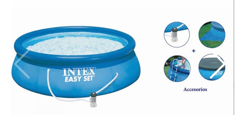 Pileta Nueva Intex 4,57 X 1,22 Borde Inflable Con Escalera. 