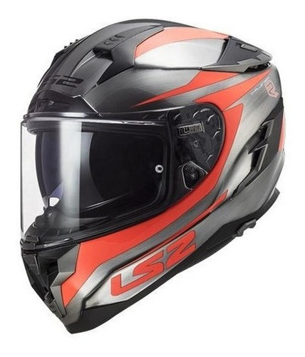 Casco Cerrado Ls2 Challenger Cannon Gris/naranja Fluo