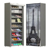 Zapatera Organizador 9 Niveles 27 Pares Torre Eiffel Paris Gris