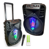 Caixa Som Amplificada Bluetooth C/ Rodinha 500w Box Luz Led 