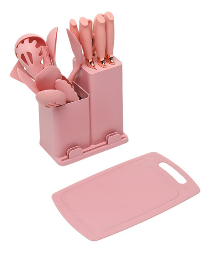 Conjunto 19 Peças Kit Utensílios De Cozinha Silicone Madeira