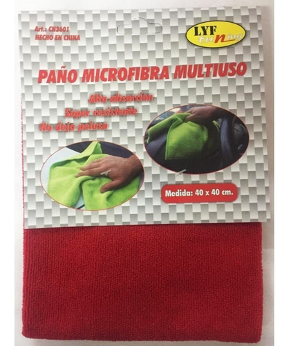 Paño Microfibra Multiuso 40x40 Alta Absorcion 