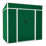 Cobertizo Almacen Exterior 6x4ft Verde Galvanizado Solaura