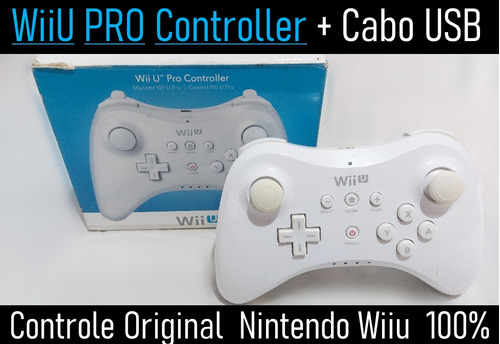 Controle Nintendo Wii U Pro Controller Branco Original 