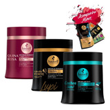 Kit Haskell Máscaras Cachos Sim Quina Rosa Cavalo Forte 500g