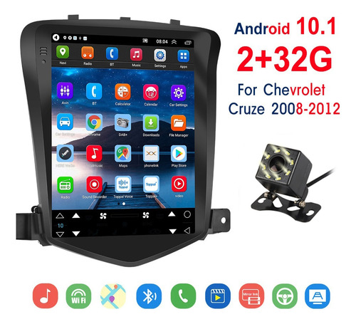 Para Chevrolet Cruze 2008-2012 Cámara Wifi Gps Estéreo 2+32g