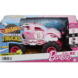 Hot Wheels Monster Trucks Barbie Control Remoto Color Rosa