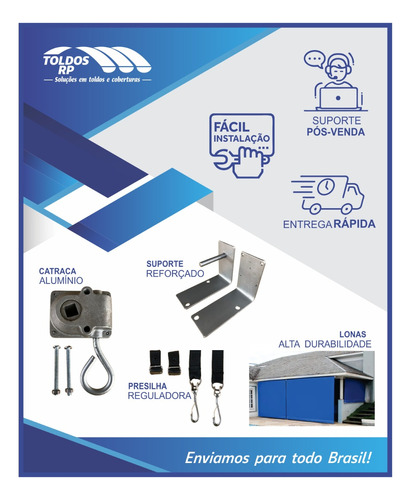 Toldo Cortina Completo Com Os Tubos 3,00x2,00 