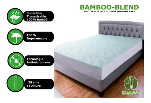 Forro Bambu King Size Cubierta Cubrecolchon Anti Liquidos