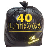 Saco De Lixo 40 Litros Resistente - Pacote Com 100 Unidades