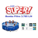 Piscina Intex 4485 L Filtro 3785 Lh 220v Capa Forro Kit Limp