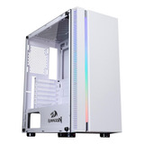 Gabinete Gamer Branco Lateral Vidro Rgb S/ Fonte E Coolers