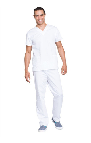 Top + Pantalon - Uniformes Clinicos Cherokee Unisex - Blanco