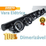 08 Varas Pretas C/ 6 Refletores Tx Led 3w Branco Quente