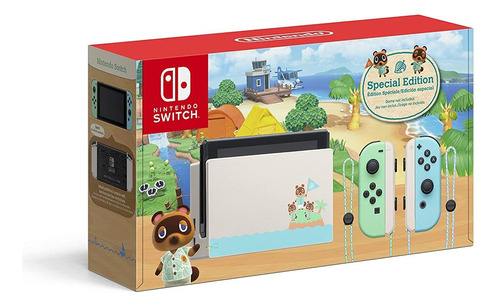 Nintendo Switch Hac-001(-01) 32gb Animal Crossing: New Horizons Cor  Verde Pastel E Azul Pastel
