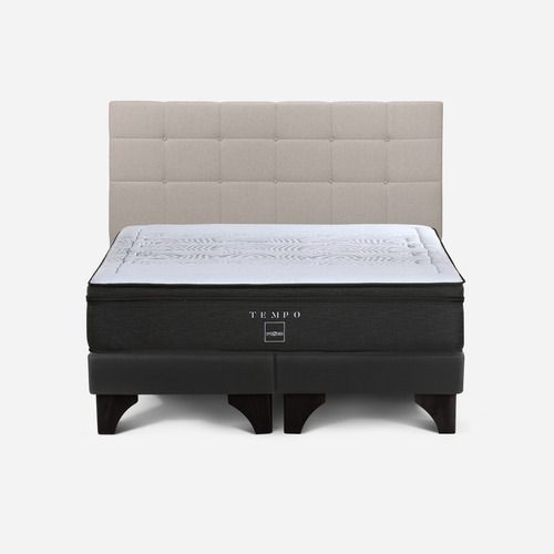 Cama Tempo Super King 200x200 + Respaldo Issey Niebla