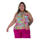 Blusa De Malha Estampada Plus