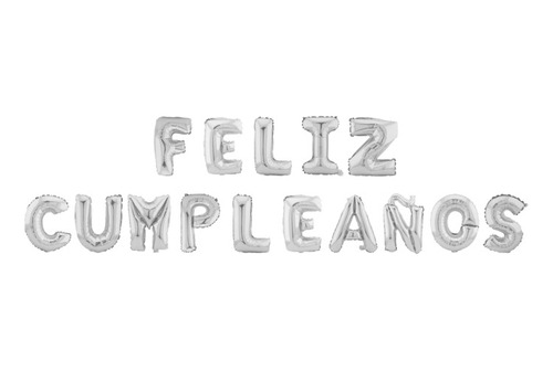 Letrero Feliz Cumpleaños Plata