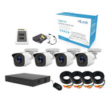 Kit Videovigilancia 4 Camaras Metal 1080p Dvr 4 Hilook 500gb