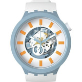 Reloj Swatch Big Bold Blite Sb03n101 Color Original Color De La Correa Blanco Color Del Fondo Blanco