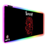 Mousepad Xxl Luz Rgb Gaming Almohadilla Lovecraft Asimov Led Color Negro