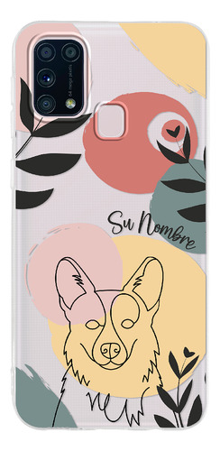 Funda Para Galaxy Mujer Perrito Corgi Minimal Nombre