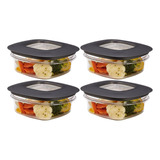 Juego De 4 Recipientes Con Tapa Hermeticos Rubbermaid Gr [u]