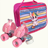 Patines Extensibles Leccese Classic Rosa + Bolso Unicornio