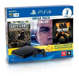 Sony Playstation 4 Slim 1tb Hits Bundle: Days Gone/detroit: Become Human/call Of Duty: Black Ops 4 Cor  Preto Onyx