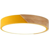 Lámpara De Techo Led Moderna De Ø30 Cm, 3 Colores Para Dormitorio, Color Amarillo