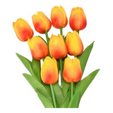 Tulipanes Flores Artificiales Decoración Hogarsunset Red