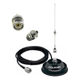 Kit Antena Dual Band Vhf 1/4/uhf 5/8 S Magnético 1dap Ap0188