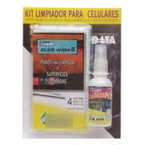 Limpiador De Celulares 60 Cc + 4 Paños Delta