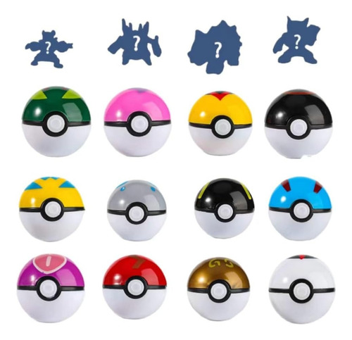 12 Bolas De Pokeball,minifiguras De Pokeball