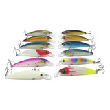 Hopemob 12 Currican Minnow Laser Con Anzuelo Para Pesca Entodo Tipo De Agua Rio Mar Y Lagunas Estilo Brillantes 