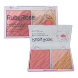 Paleta De Blush E Iluminador Ruby Rose Fancy 11,4g