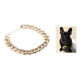 Collar Cadena De Perros Collar Bling Dorado Acero Inoxidable