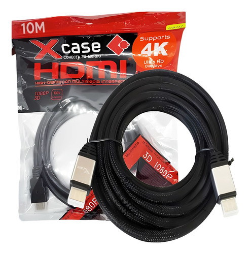 Cable Hdmi 10 Metros Ultra Hd 4k Cobre Puro, Reforzado 