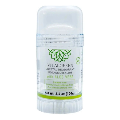 Desodorante Cristal Alumbre Con Aloe Vera 100g Vital Green | MercadoLibre