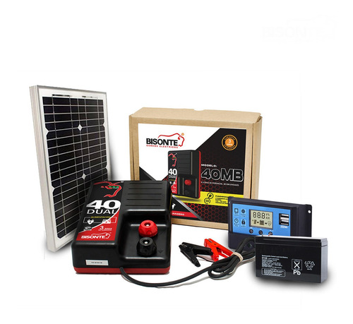 Cerco Eléctrico Ganadero Kit Solar 40km Voltaje 127&12v Dual