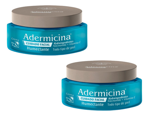 Combo X2 Adermicina Crema Facial Humectante Vitamina E 90gr