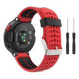 Pulseira Para Smartwatch Luxurier Para Forerunner 235 735xt Pulseira Para Relógios Monitor Smartwatch Vermelha/preta