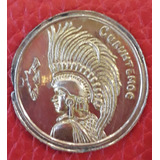 Chapa Medalla Fina Baño Oro Cuauhtemoc Mexico 25 Mm  