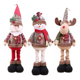 3pcs Navidad Santa Claus Elk Ciervos Muñeco De Nieve Adornos