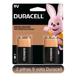 02 Pilhas Bateria 9v Alcalina Duracell 1 Cartelas