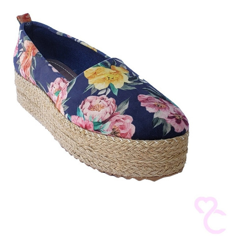 Triana - Zapato Para Dama - Flores Azul - 13800