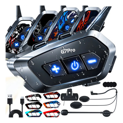 G-XQTE G7Pro Audífonos Bluetooth 5.4 Para Casco Moto Impermeables 2000mAh IPX67 | MercadoLibre