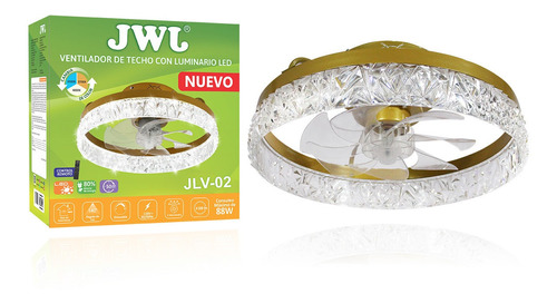 Lampara Led/ventilador De Techo A Control Remoto Jwj Jlv02-2