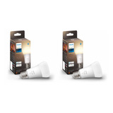 2- Pack Philips Hue White E27 Blanco Cálido 1.100 Lm Bt